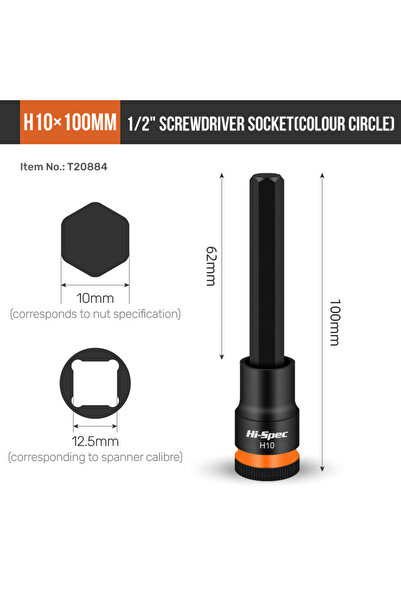 Choice4 PURPLE Hi-Spec 1/2 Inch Drive Impacts Sket Set Hex Bits H4-H17 CR-V S...