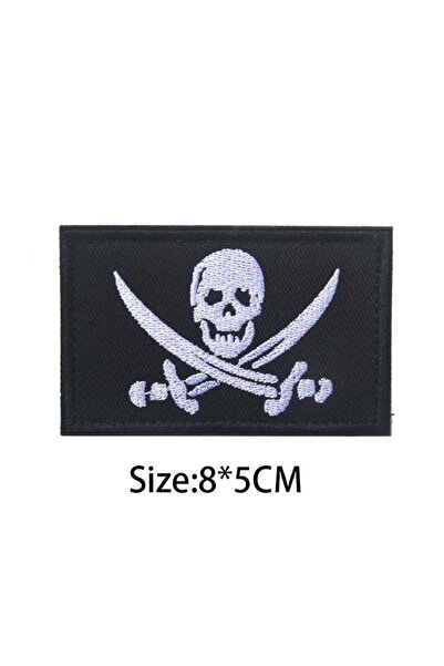 Choice14 Pirate-V00367-1 Pirate Flag Emblem Black Beard Edward Teach Tactical...