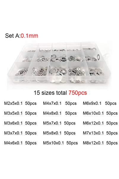 Choice8 مجموعة A، 0.1 مم، 750/500/750/1200 قطعة، مقاسات M2، M3، M4، M5، M6، M...