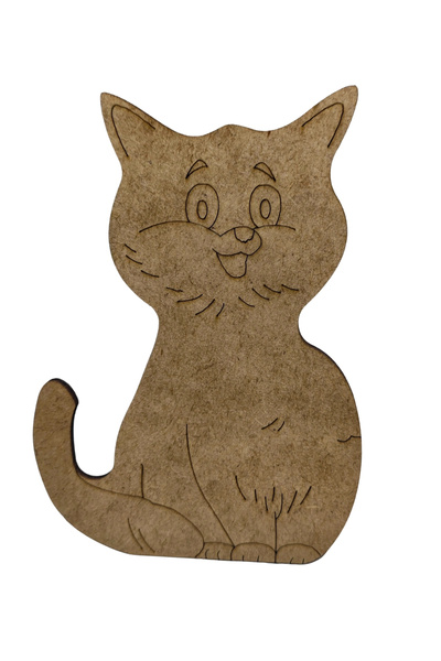 toptanetkinlikboyama منتج رسم خشبي لطيف على شكل قطة |   ألواح MDF للأطفال |  ...