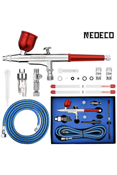 Choice6 NCT-131BBKRS1 Precision Dual Action Airbrush 6ft Airbrush Hose 0.2/0....