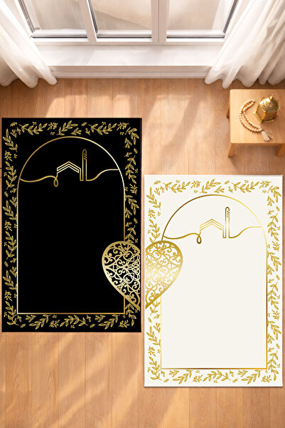 Nihai Ev Dijital Diz Ağrıtmayan Yumuşak Kaymaz Kalpli Çift Seccadesi Namazlık...