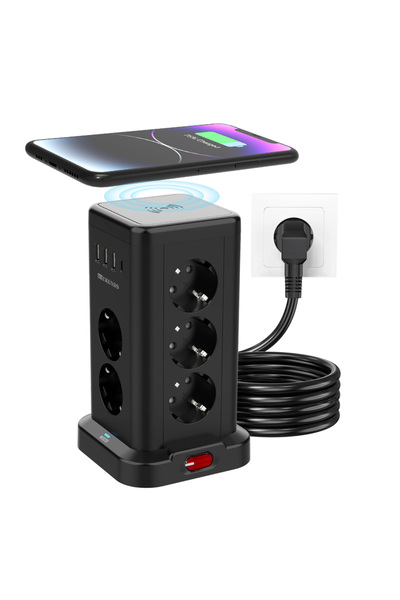 choice2 لوحة طاقة ذكية 15 في 1 بقوة 3680 واط، 250 فولت، 11 أمبير تيار متردد، ...