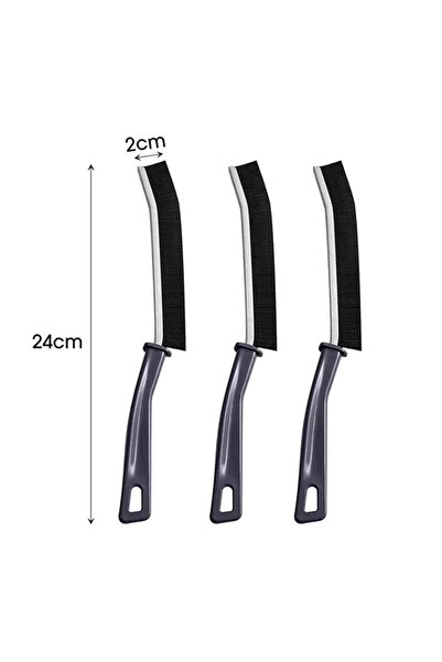 Choice23 فرشاة تنظيف سوداء - 3 قطع، من 1 إلى 10 قطع، متينة، لتنظيف بلاط المطب...