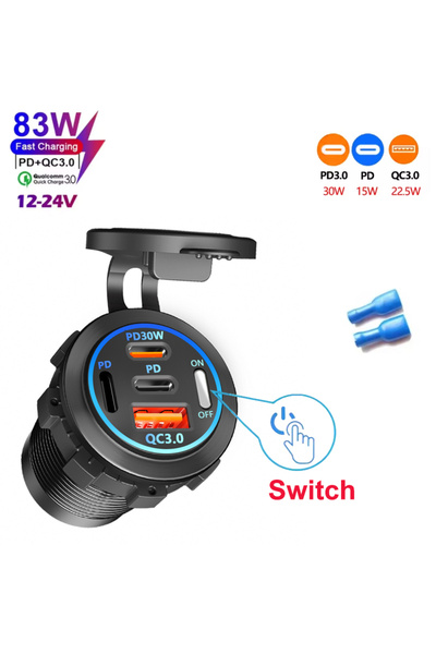 Choice8 شاحن سيارة جديد من كيبيدومي، 4 منافذ، بدون كابل، يدعم الشحن السريع ال...