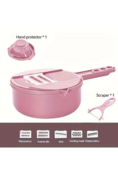 Choice5 مجموعة من 7 قطع - وردية اللون - قطاعة خضراوات متعددة الوظائف 9 في 1، ...