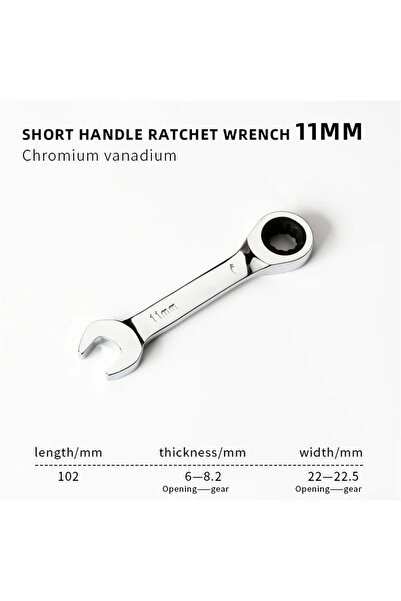 Choice3 11mm 1pcs 6-19mm Short Handle Quick Ratchet Wrench 72 Teeth Multi Fun...