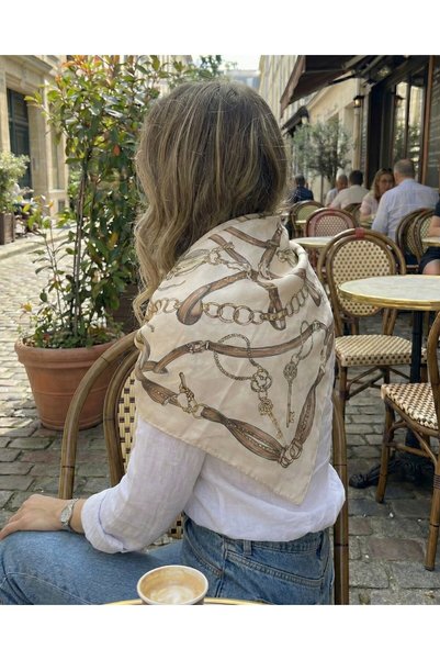 tuaipek Imperial Key Pattern 90X90Cm Scarf/Foulard