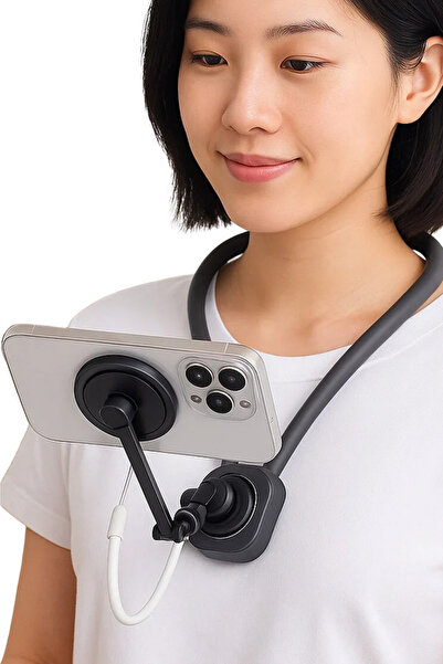 EXENAR Manyetik Boyun Telefon Tutucu Magsafe Portatif Boyun Askısı Video Çeki...