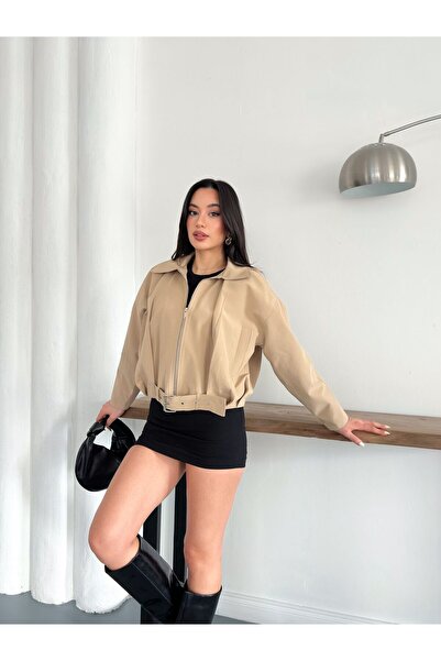 Ekim Store Belted Pleated Bomber Trench Jacket