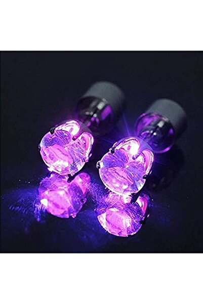 Choice5 pink 1 Pair Led Light Up Ear Stud Blinky Diamond Crown Earrings For W...