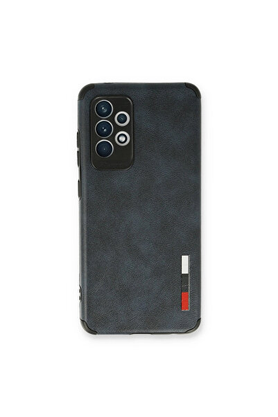 xirshop حافظة سامسونج جالاكسي A73 5G بحلقة جلدية من السيليكون - أزرق داكن