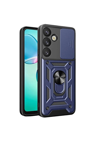 xirshop حافظة سامسونج جالاكسي S25 بلس من السيليكون مع حلقة عدسة بارس - أزرق داكن