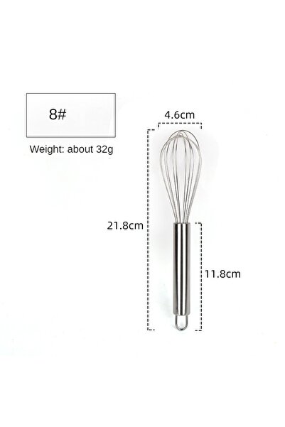 choice2 مضرب بيض يدوي من الفولاذ المقاوم للصدأ، مقاس 8 بوصات، 6/8/10 بوصات، م...