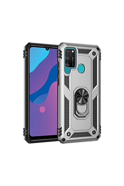 xirshop غطاء حماية هواوي Y6p من السيليكون مع حلقة صوفيا - فضي