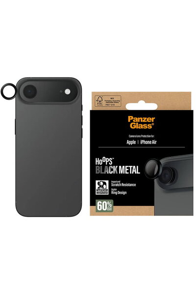Panzer Glass Folie foto pentru iPhone 17 Air - Seria PanzerGlass® Hoops® - Negru