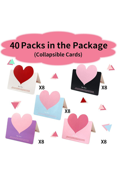 Choice3 40PCS-Mixed Color 10-40PCS Mixed Color LOVE Heart Shape Greeting Card...