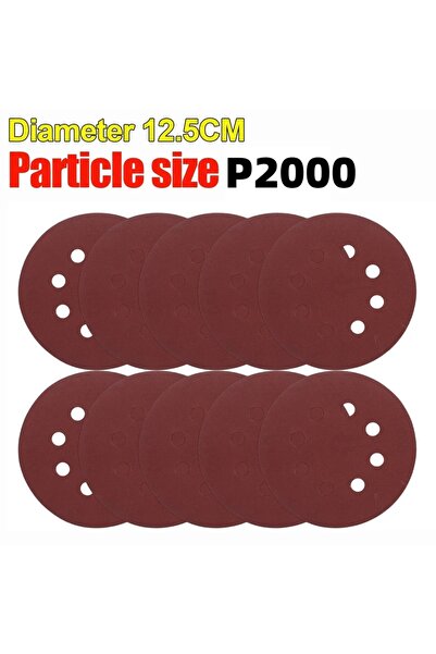 Choice58 10 أقراص صنفرة عالمية ذات 8 ثقوب، حبيبات 2000، مقاس 125 مم، ورق صنفر...