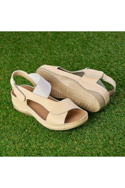 Tellus Women's Leather Summer Sandals with Anatomic Insole, Velcro Strap, Low...