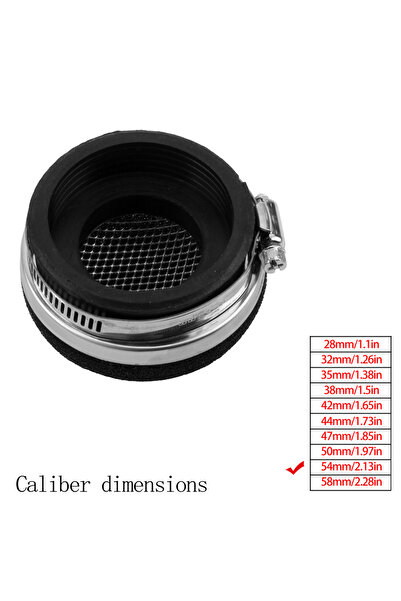 Choice14 فلتر هواء أسود للدراجات النارية 54 مم، ملحقات عالمية لمحركات ثنائية ...