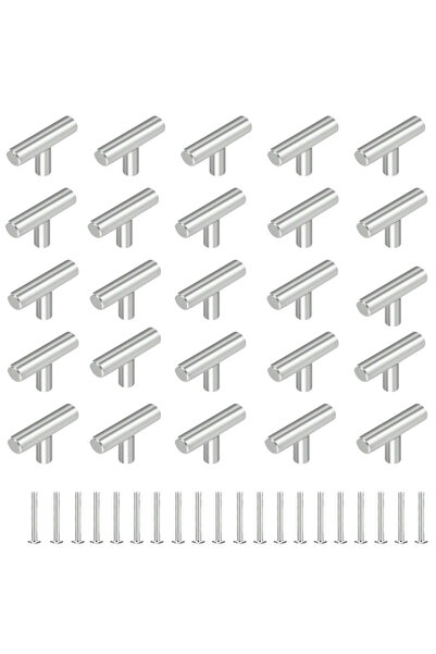 Choice Silver-20pcs 20 Pack Cabinet Knobs Matte Stainless Steel Kitchen Drawe...