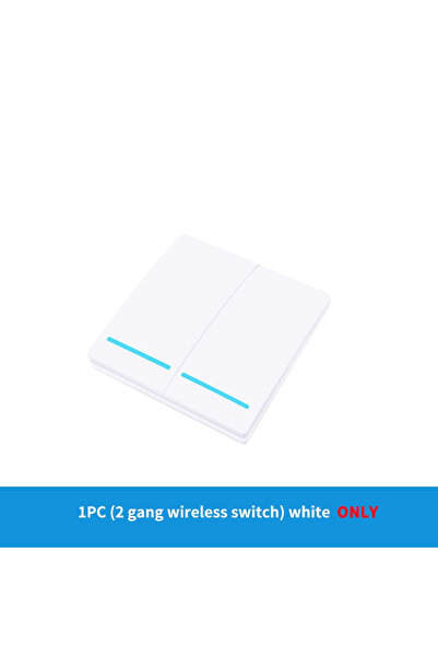 Choice7 مفتاح لاسلكي أبيض ثنائي الفتحات بتردد 433 ميجاهرتز، شريط فوسفوري، لوح...