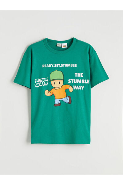 LC Waikiki Tricou cu imprimeu pentru băieți Stumble Guys Zero Roba Collar de ...