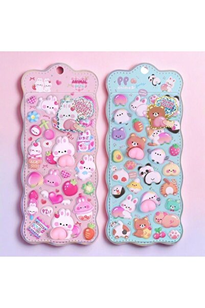 choice2 ملصقات إسفنجية ثلاثية الأبعاد لطيفة على شكل أرنب ودب، ذاتية اللصق، مث...