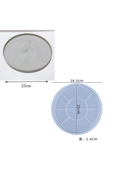 choice2 قالب صينية أسمنتية دائرية بقطر 25 سم، قالب صينية مجوهرات من راتنج الإ...