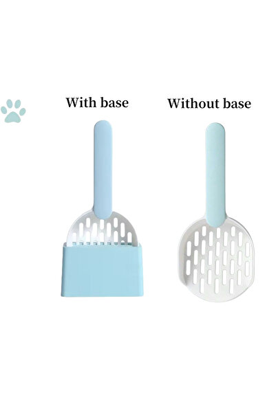Choice5 With Base Set White Blue Cat Litter Scoop Plastic Cat Litter Shovel W...