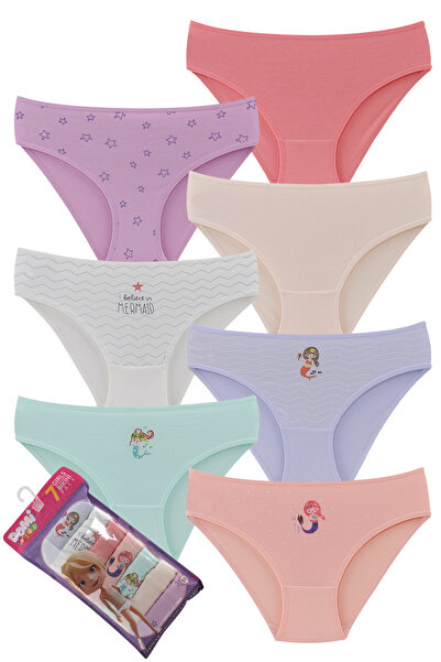 DOMİKİDS Girls' Cotton Slip Panties 7-Pack