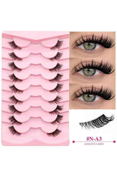 Choice5 9 أزواج - N-A3 رموش فيلتريناي الطبيعية النصفية، رموش عين القطة، ناعمة...