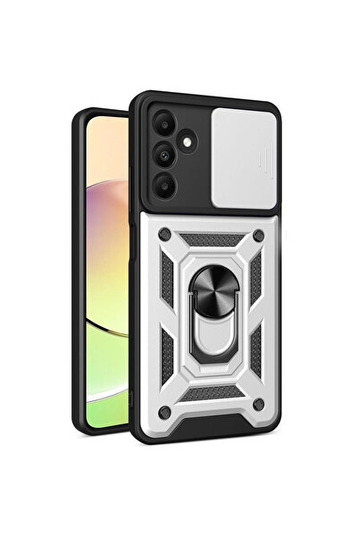 VINTESSY Samsung Galaxy M15 Case Pars Lens Ring Silicone - Silver