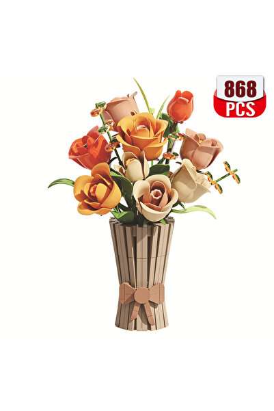 Choice8 868 قطعة بدون علبة، مكعبات بناء إبداعية لزراعة الزهور الأبدية (الورد،...
