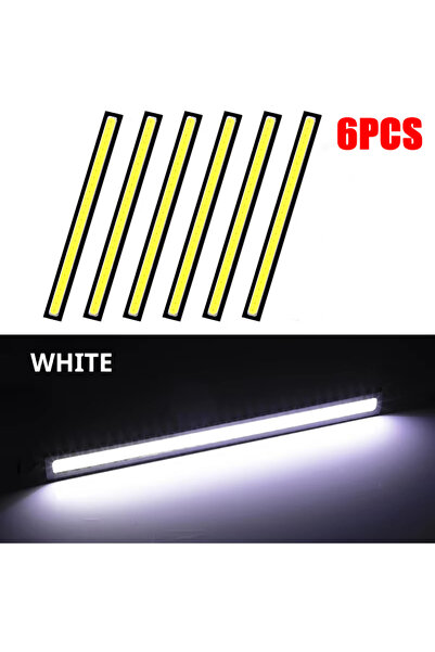 Choice6 6pcs White Ultra Thin Bright LED Car COB Daytime Running Lights Super...