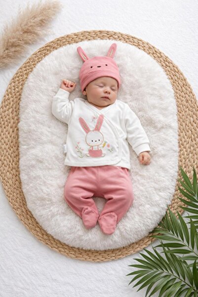 BYS BABY FASHION 5 Piece Seasonal Cotton Cute Rabbit Patterned Newborn Baby G...
