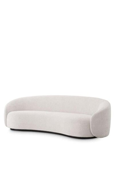 homejoyz White Linen Sofa - Swedish Wood - 300x85x85 cm