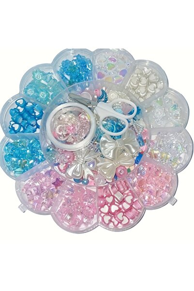 choice2 MH-13-lanbaifen 13 grid 0.6-2.6cm blue and white mixed acrylic round ...