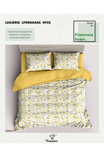 FIONNA.RO 100% Duvet Cover Set Cotton Person - Yellow Flowers