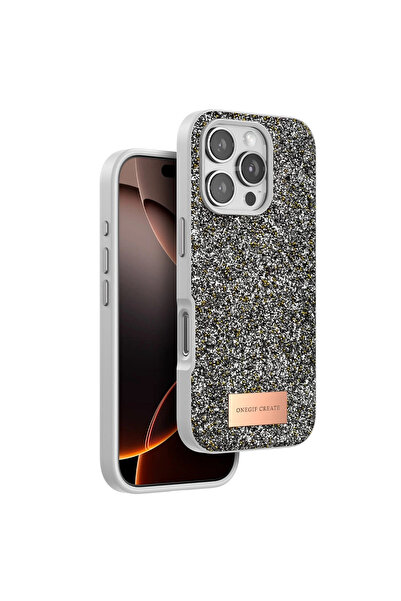 VINTESSY Onegif iPhone 16 Pro Max Bright Glitter Case - Silver