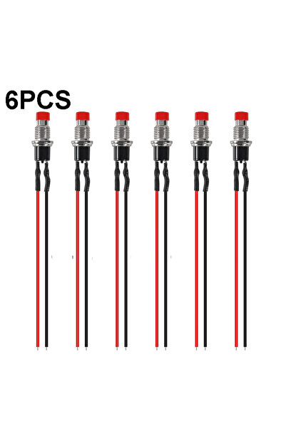 Choice 6PCS Red Aokin 6Pcs 1A 250V AC 2 Pins SPST 6 Colors Normal Open Mini M...