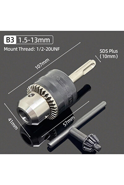 Choice8 (B3) 1.5-13MM Metal 1/2"-20UNF Drill Chuck 2-13MM/1.5-10MM Quick Chan...