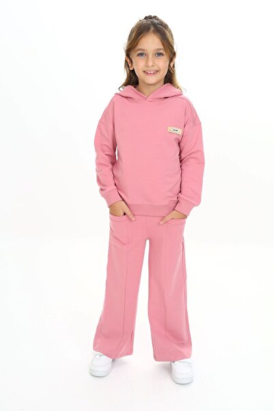 Toontoy Set 2 piese pentru fete: Hanorac cu glugă imprimat și pantaloni de tr...