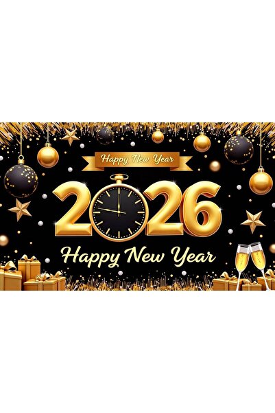 Choice6 لافتة "عام جديد سعيد" مقاس 180×110 سم، من النوع السادس، إصدار 2026، خ...