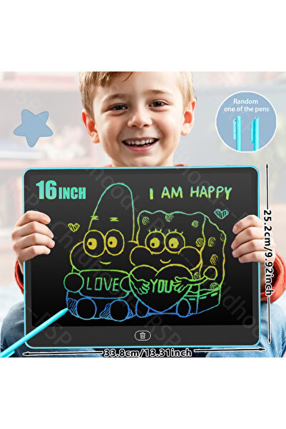 Choice7 لوح رسم إلكتروني LCD مقاس 16 بوصة باللون الأزرق، لوحة كتابة للأطفال، ...