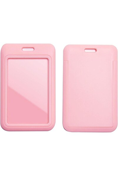 Choice6 حامل بطاقة هوية منزلق وردي اللون، قطعة واحدة، مع نافذة شفافة، لحماية ...