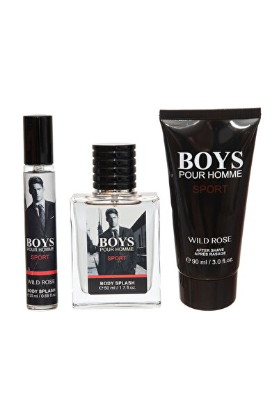 Wild Rose Boys Pour Homme Sport Men Gift Set Body Splash & After Shave 20+50+...