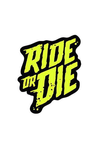 Choice10 ملصقات إطار دراجة هوائية صفراء مقاس 4x5 سم، تحمل عبارة "اركب أو مت"،...