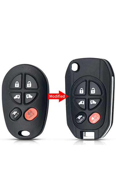 Choice3 غطاء مفتاح سيارة KEYYOU معدل بستة أزرار، غطاء قلاب بثلاثة أزرار TOY43...