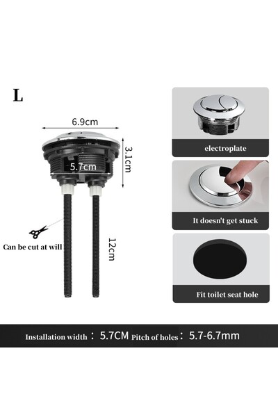 choice2 L Universal Dual Flush Toilet Water Tank Button Round Valve Push Butt...